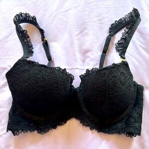 Black lace trim Bra 32C